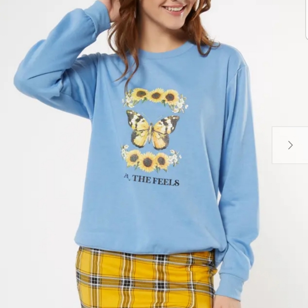 Blue butterfly sweatshirt